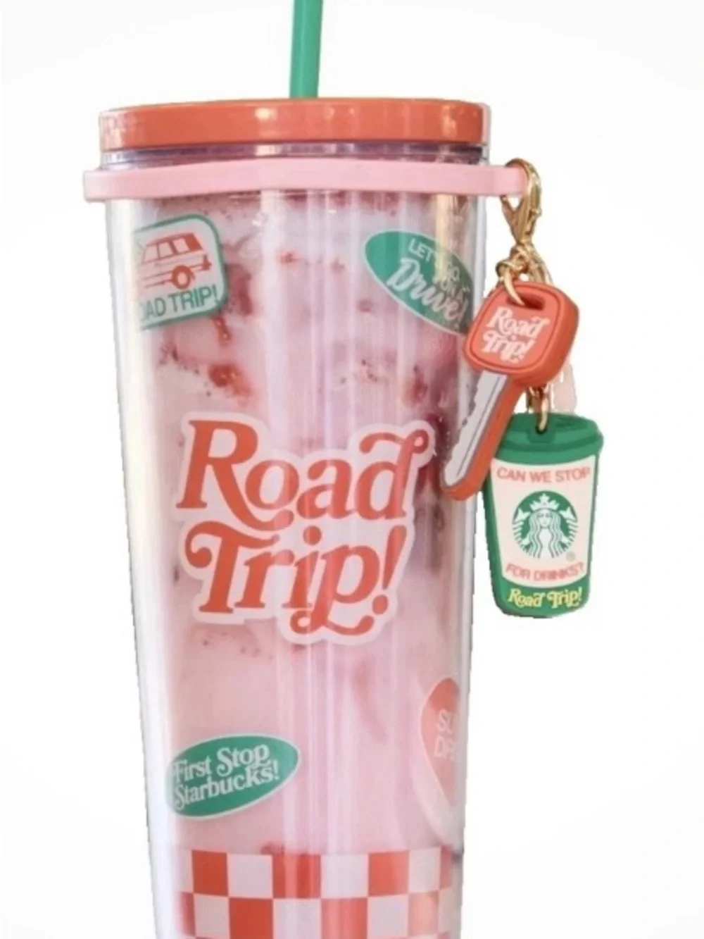 Starbucks + Dandy Summer Road Trip Cold Cup Tumbler with Dangle Charms NWT